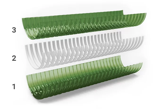 Рукав серии Агро спирально армированный зелёный Рукава ПВХ с полипропиленовой спиралью